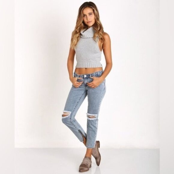 One Teaspoon Freebirds Skinny Jeans Distressed Light wash Denim Ankle Zip - Picture 5 of 16